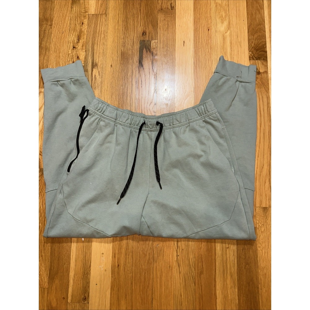 Apana Jogger Womens Olive Green Cuffed Ankle Drawstring Waist Size Large